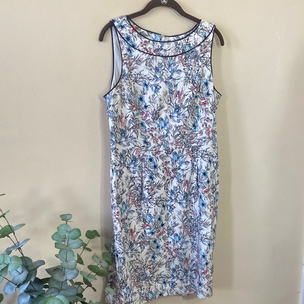 Ann Taylor Floral Sheath Dress 12 Sleeveless Lined Work Office Career Floral
